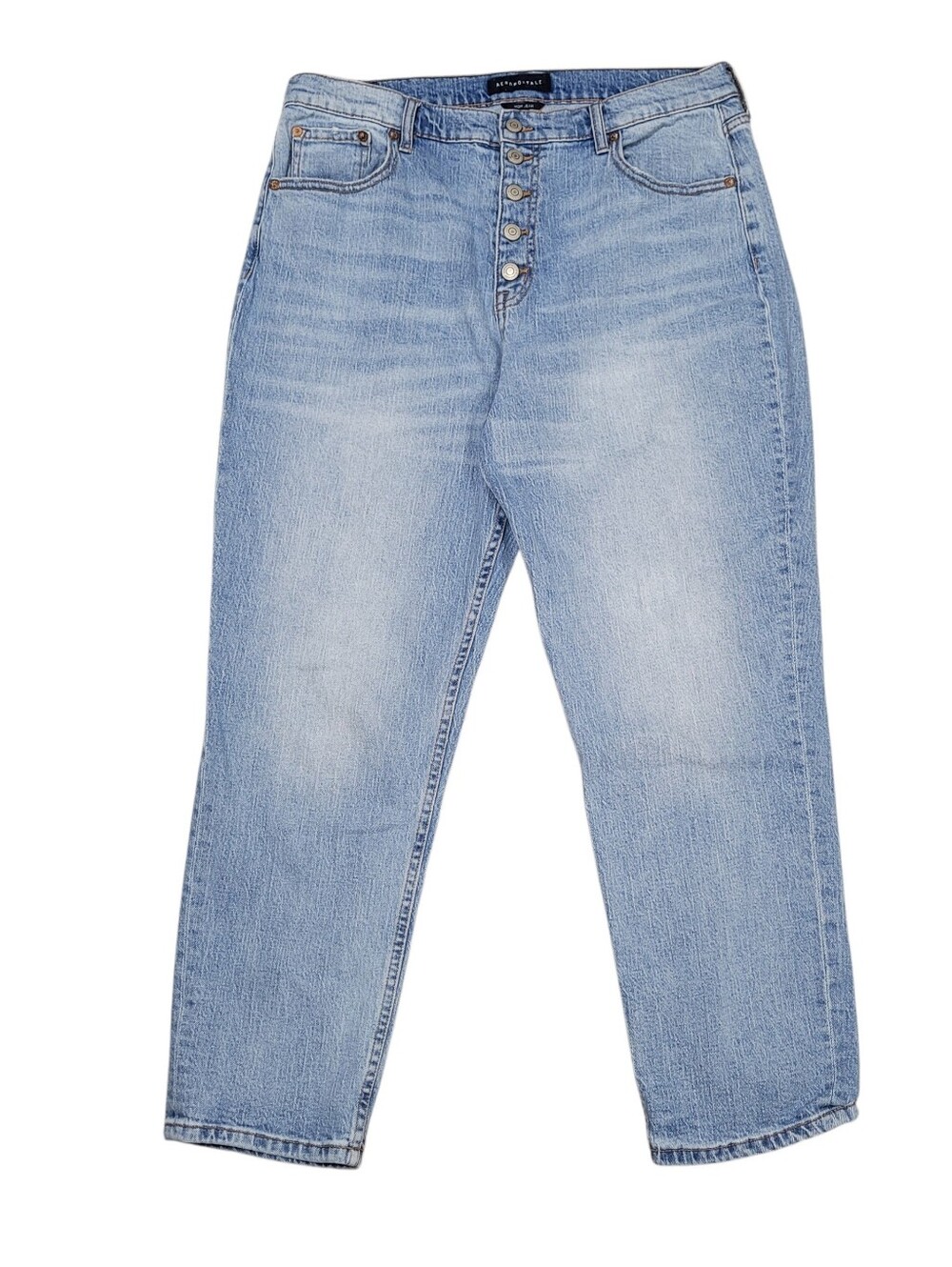 Aeropostale Mom Jeans Light Wash Button Fly Size 16 Retro Boho Indie Streetwear